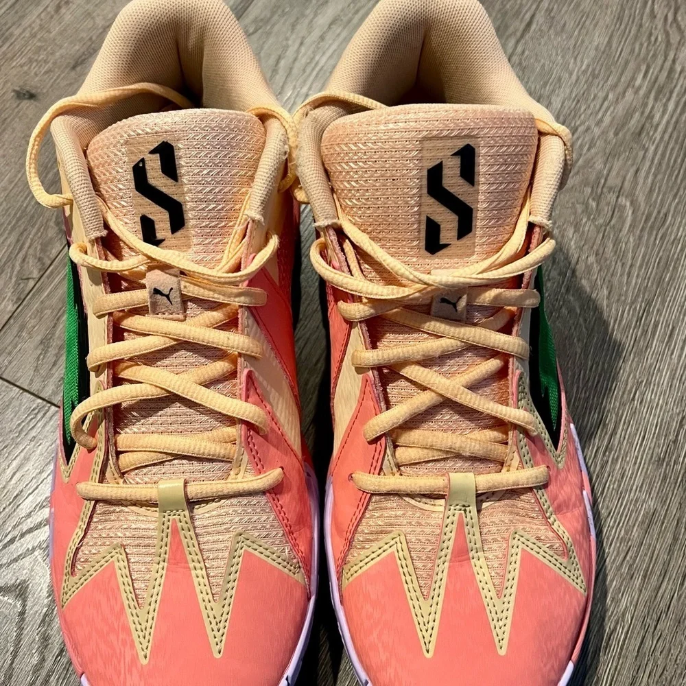 Puma All Pro Nitro Scoot Henderson Basketball Shoes Peach Fizz Green Gecko 8.5 - Picture 3 of 7